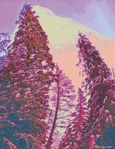 Digital Arts titled "Mountain Winter #2" by Kenneth Grzesik, Original Artwork, Digital Painting