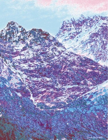 Digital Arts titled "Mountain Winter #3" by Kenneth Grzesik, Original Artwork, Digital Painting