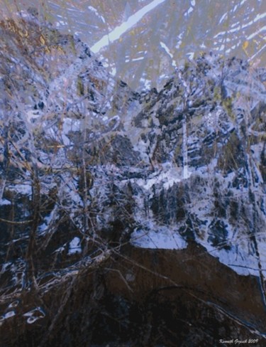 Digital Arts titled "Mountain Winter #10" by Kenneth Grzesik, Original Artwork, Digital Painting