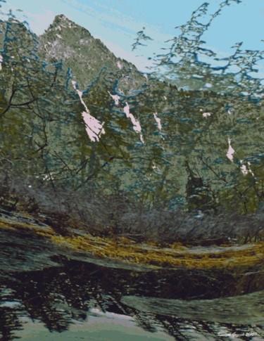 Arts numériques intitulée "Mountain Winter #14" par Kenneth Grzesik, Œuvre d'art originale, Peinture numérique