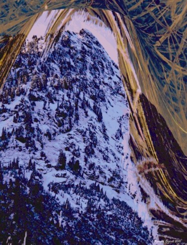Digitale Kunst mit dem Titel "Mountain Winter #15" von Kenneth Grzesik, Original-Kunstwerk, Digitale Malerei