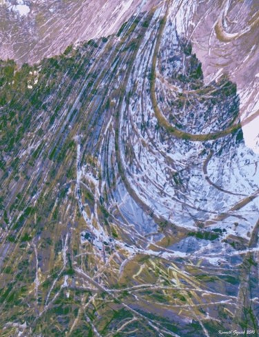 Digitale Kunst mit dem Titel "Mountain Winter #17" von Kenneth Grzesik, Original-Kunstwerk, Digitale Malerei