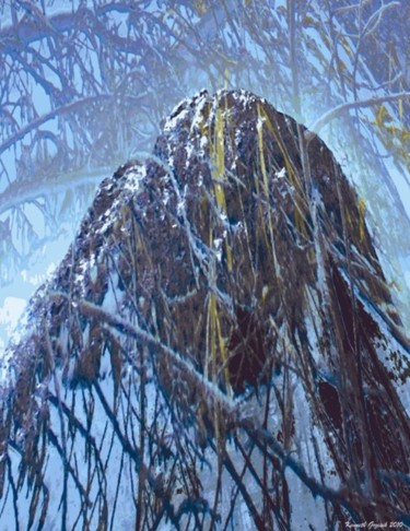 Digitale Kunst mit dem Titel "Mountain Winter #19" von Kenneth Grzesik, Original-Kunstwerk, Digitale Malerei