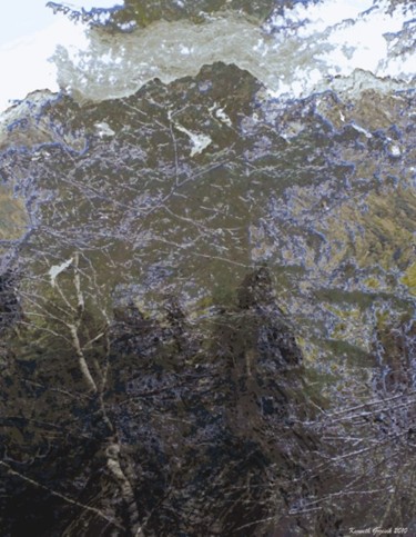Digitale Kunst mit dem Titel "Mountain Winter #24" von Kenneth Grzesik, Original-Kunstwerk, Digitale Malerei