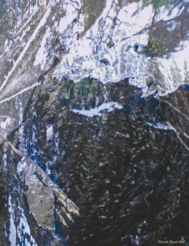 Digital Arts titled "Mountain Winter #27" by Kenneth Grzesik, Original Artwork, Digital Painting