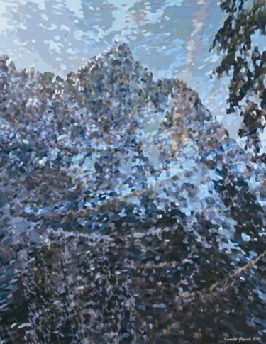 Digitale Kunst mit dem Titel "Mountain Winter #29" von Kenneth Grzesik, Original-Kunstwerk, Digitale Malerei