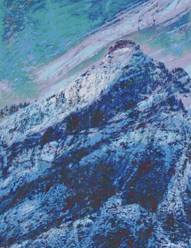 Digitale Kunst mit dem Titel "Mountain Winter #36" von Kenneth Grzesik, Original-Kunstwerk, Digitale Malerei