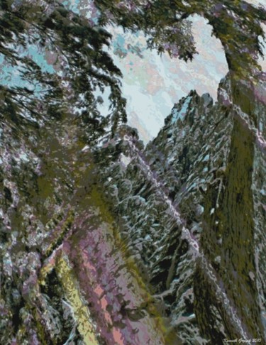 Digital Arts titled "Mountain Winter #41" by Kenneth Grzesik, Original Artwork, Digital Painting