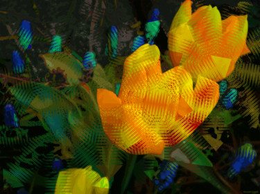 Digitale Kunst mit dem Titel "Spring Mosaic 22" von Kenneth Grzesik, Original-Kunstwerk, Digitale Malerei
