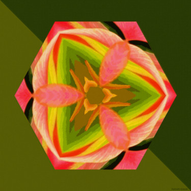 Digitale Kunst mit dem Titel "Geometric Garden 20" von Kenneth Grzesik, Original-Kunstwerk, Digitale Malerei