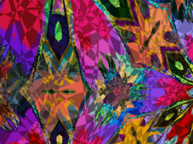 Digitale Kunst mit dem Titel "Abstract Spring 20" von Kenneth Grzesik, Original-Kunstwerk, Digitale Malerei