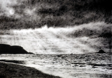 Ζωγραφική με τίτλο "Nuages en Bretagne" από Sebastien Allemand, Αυθεντικά έργα τέχνης, Ακρυλικό