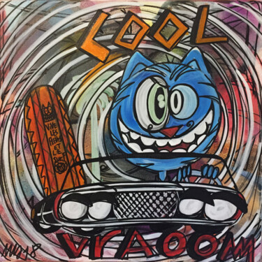 Painting titled "Cool & Vraoom" by Seb Paul Michel, Original Artwork, Acrylic Mounted on Wood Stretcher frame