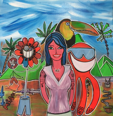 Картина под названием "Cool & playa" - Seb Paul Michel, Подлинное произведение искусства, Акрил Установлен на Деревянная рам…