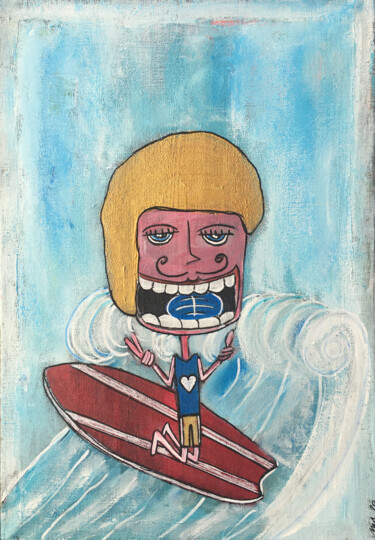 Картина под названием "Vive le surf" - Seb Paul Michel, Подлинное произведение искусства, Акрил