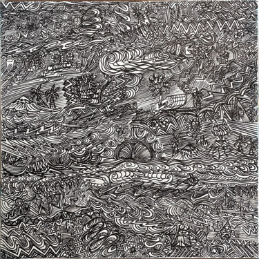 Картина под названием "Cool & fun" - Seb Paul Michel, Подлинное произведение искусства, Акрил Установлен на Деревянная рама…