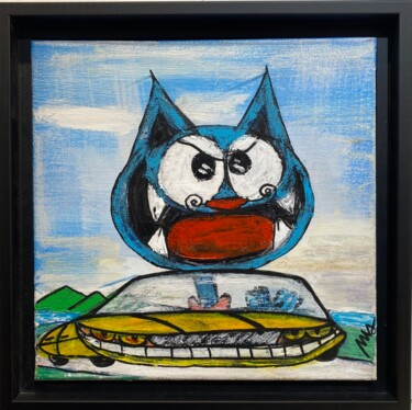 Painting titled "Vive les chats en v…" by Seb Paul Michel, Original Artwork, Acrylic Mounted on Wood Stretcher frame