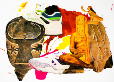 Collages intitolato "Ancient Runners  A2" da Sebastian Herrling, Opera d'arte originale, Collages