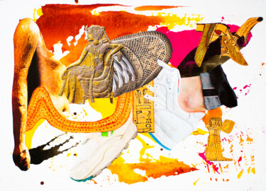Collages intitolato "Ancient Runners  A4" da Sebastian Herrling, Opera d'arte originale, Collages