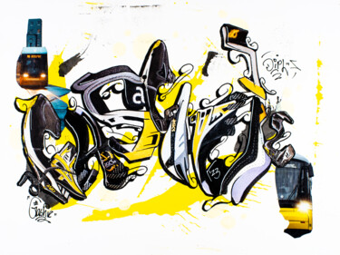 Collages titulada "GASCHIE 01 Asics" por Sebastian Herrling, Obra de arte original, Collages