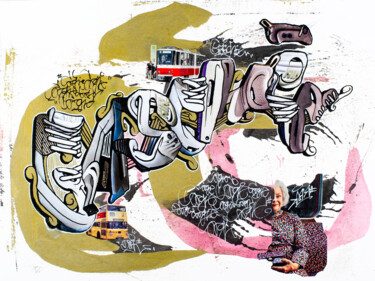 Collages titled "GASCHIE 06 Nike Air" by Sebastian Herrling, Original Artwork, Collages