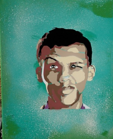 Painting titled "Stromae" by Sebastian Ponchaut (sterton), Original Artwork, Spray paint