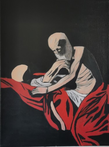 Pintura intitulada "Copie le caravage" por Sebastian Ponchaut (sterton), Obras de arte originais, Óleo