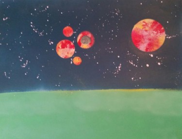 Painting titled "planete" by Sebastian Ponchaut (sterton), Original Artwork, Other