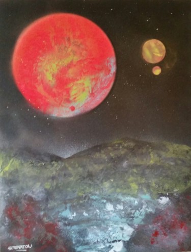 Painting titled "planete" by Sebastian Ponchaut (sterton), Original Artwork, Other