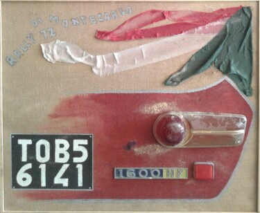 Collages titled "La regina dei rally…" by Sebastian Sa "Scar", Original Artwork, Wood Mounted on Wood Panel