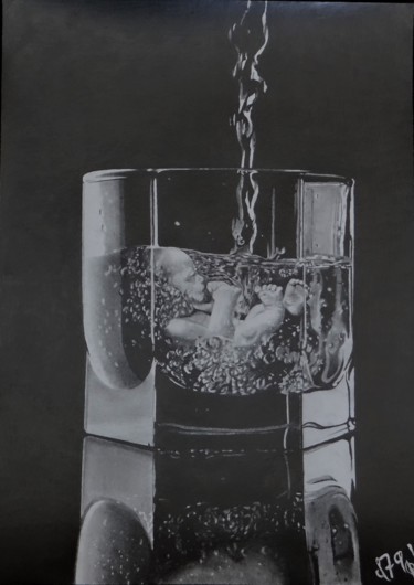 Dessin intitulée "One drink won’t hur…" par D79pl, Œuvre d'art originale, Graphite