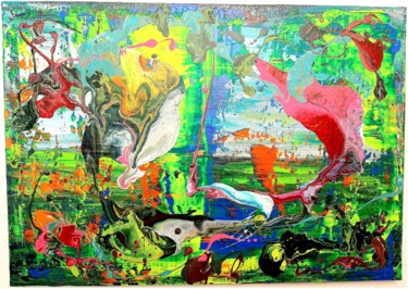 Pittura intitolato "UV Peinture abstrai…" da Sebastian Stankiewicz, Opera d'arte originale, Acrilico
