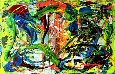 Pittura intitolato "Peinture abstraite…" da Sebastian Stankiewicz, Opera d'arte originale, Acrilico