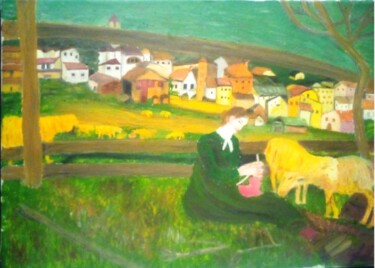 Malerei mit dem Titel "Paesaggio Bucolico" von Sebastiana Grazia Leonardi, Original-Kunstwerk, Öl