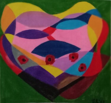 Painting titled "Cuori Confusi" by Sebastiana Grazia Leonardi, Original Artwork, Tapestry