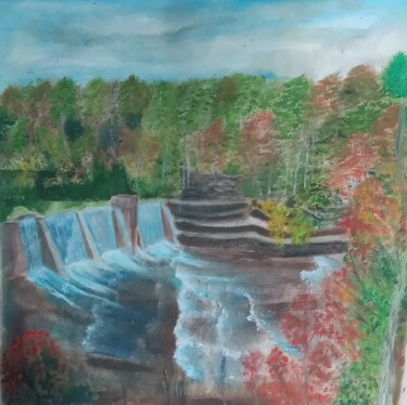 Painting titled "Cascata di Mentone…" by Sebastiana Grazia Leonardi, Original Artwork, Acrylic