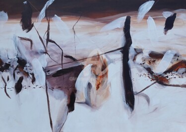 Peinture intitulée "Oiseaux dans la nei…" par Sebastian Olivier Burckhardt, Œuvre d'art originale, Acrylique