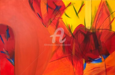 Peinture intitulée "Le Rouge et Le Rouge" par Sebastian Olivier Burckhardt, Œuvre d'art originale, Acrylique