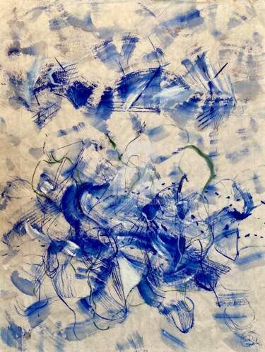 Peinture intitulée "Wolkengesichter" par Sebastian Olivier Burckhardt, Œuvre d'art originale, Aquarelle