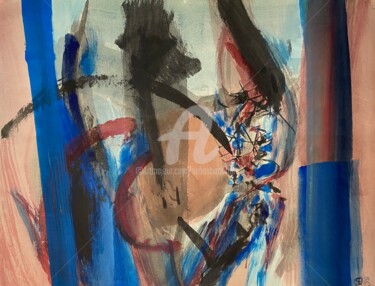 Malerei mit dem Titel "schwanger" von Sebastian Olivier Burckhardt, Original-Kunstwerk, Gouache