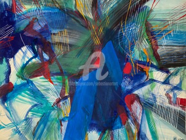 "Rhapsody in Blue" başlıklı Tablo Sebastian Olivier Burckhardt tarafından, Orijinal sanat, Zamklı boya
