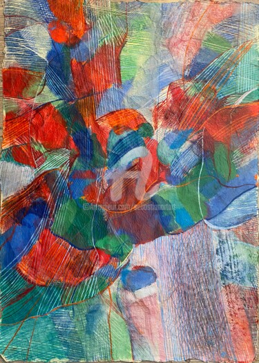 Malerei mit dem Titel "In Diagonalen flieg…" von Sebastian Olivier Burckhardt, Original-Kunstwerk, Acryl
