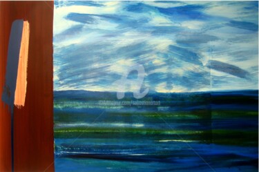 Malerei mit dem Titel "Lake of Michigan" von Sebastian Olivier Burckhardt, Original-Kunstwerk, Acryl