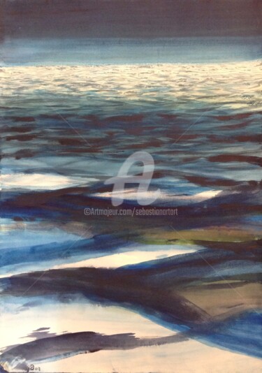 Malerei mit dem Titel "Sea Deap" von Sebastian Olivier Burckhardt, Original-Kunstwerk, Acryl