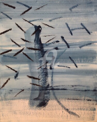 Painting titled "Birds and Sea Abstr…" by Sebastian Olivier Burckhardt, Original Artwork, Acrylic