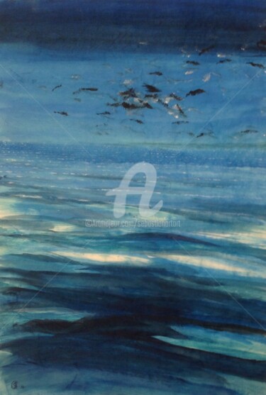 Malarstwo zatytułowany „Birds and Sea, ther…” autorstwa Sebastian Olivier Burckhardt, Oryginalna praca