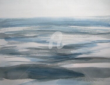 Malerei mit dem Titel "Gray Sea" von Sebastian Olivier Burckhardt, Original-Kunstwerk