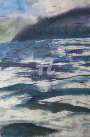 Malerei mit dem Titel "From a Boat Norway" von Sebastian Olivier Burckhardt, Original-Kunstwerk