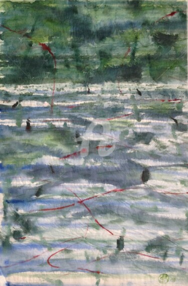 Painting titled "Swimming in Norway" by Sebastian Olivier Burckhardt, Original Artwork