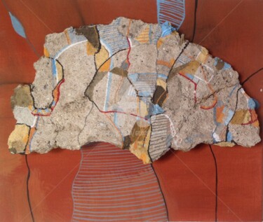 Malerei mit dem Titel "Fühlende Landkarte" von Sebastian Olivier Burckhardt, Original-Kunstwerk, Acryl